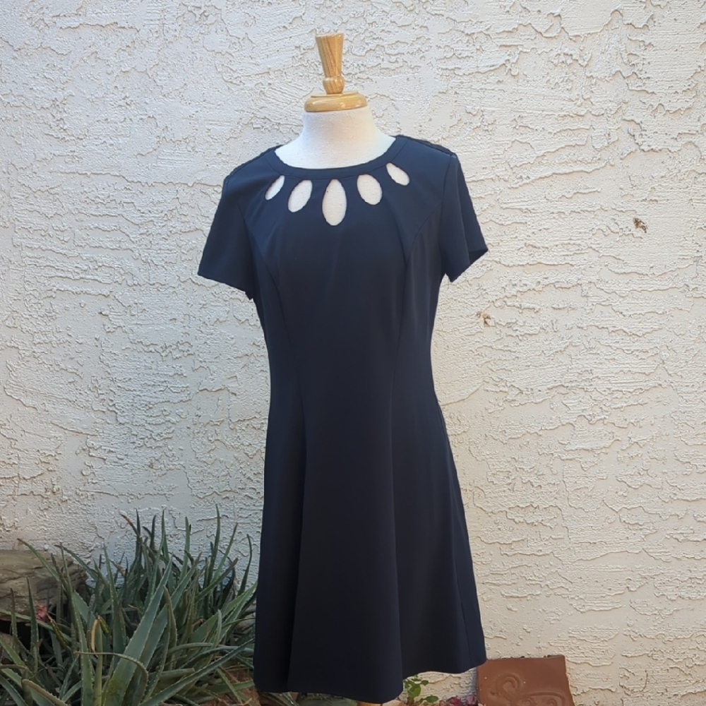 Alyx Navy Mini Dress with Teardrop Cutout Neckline